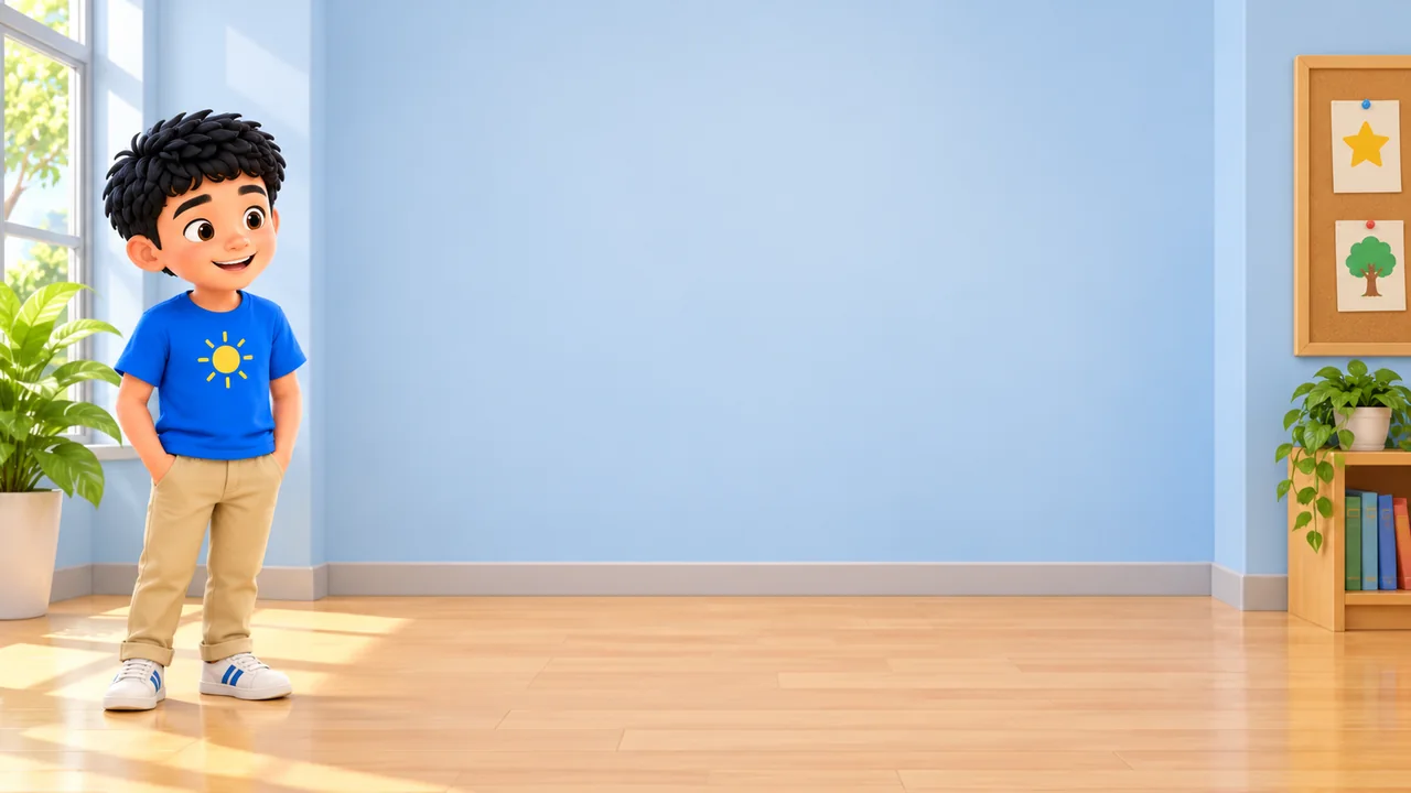 Marvin is waiting beside the locker in a quiet school hallway.